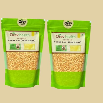 Orev Health Organic Chana Dal 1Kg (Pack of 2x500gm)