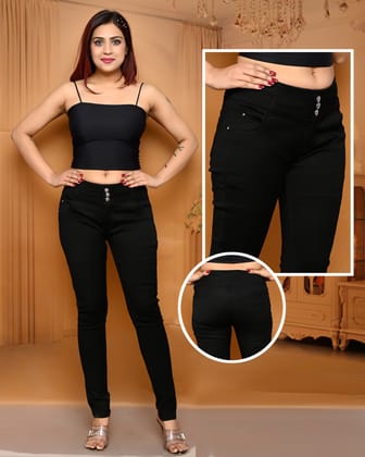 Women Slim High Rise Black Jeans