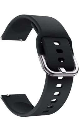 Exelent 20MM Soft Silicone Watch Band Strap & stainless steel buckle Compatible With (ONLY 20mm Lugs Size) (Black)