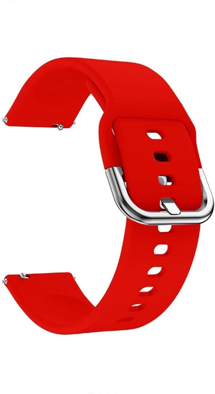 Exelent 20MM Soft Silicone Watch Band Strap & stainless steel buckle Compatible With (ONLY 20mm Lugs Size) (Red)