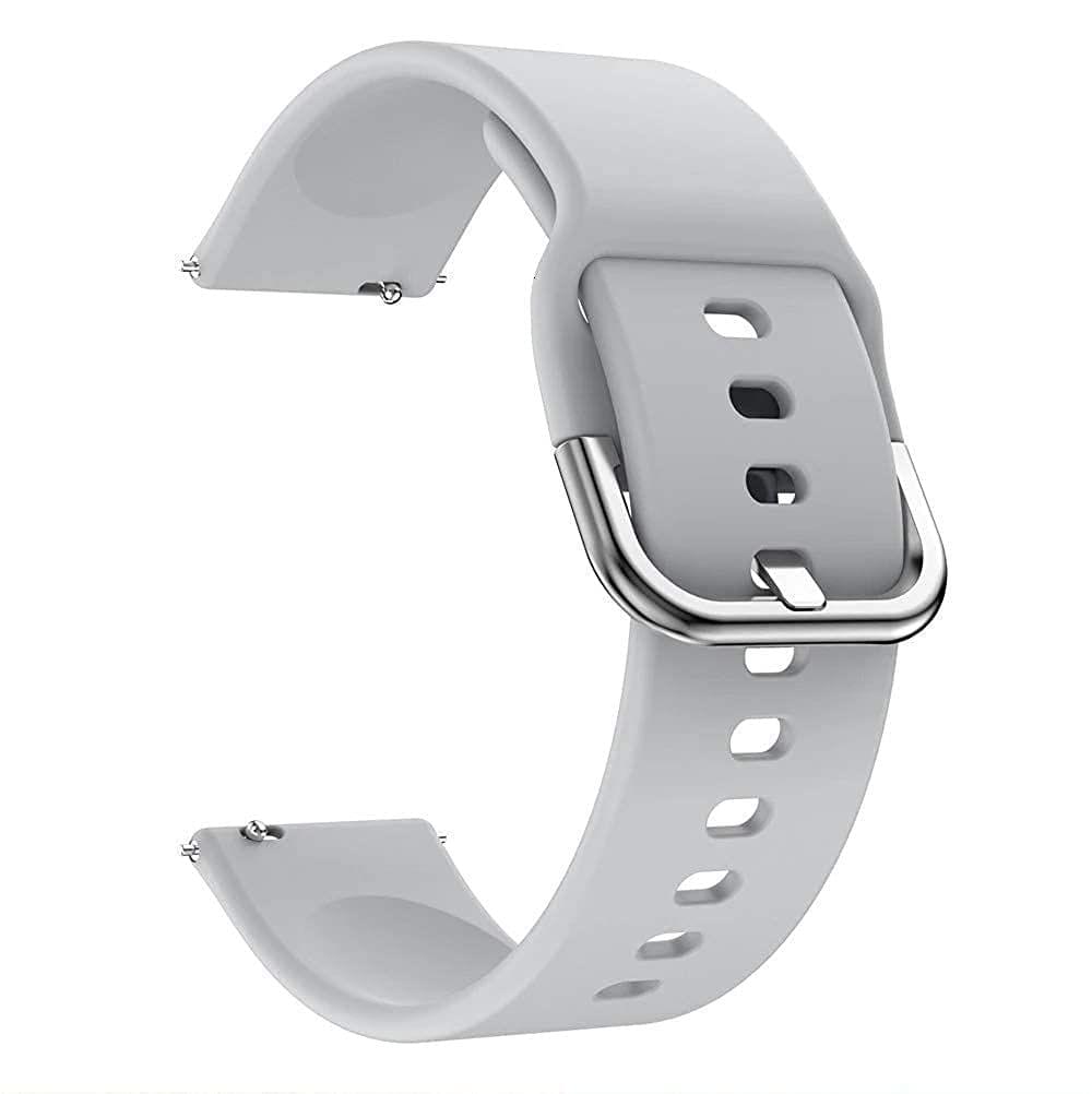 Exelent Silicone 19mm Replacement Band Strap with Metal Buckle Compatible with Smart Watch Gray