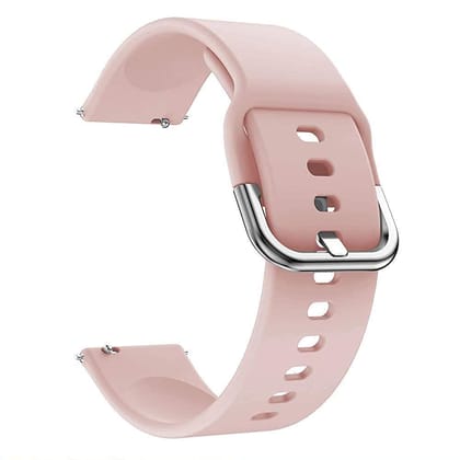 Exelent Silicone 19mm Replacement Band Strap with Metal Buckle Compatible with Smart Watch Pink