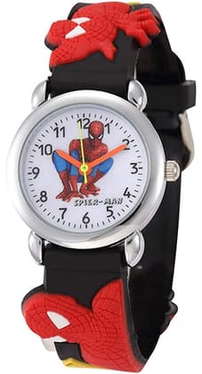 Exelent Analogue White Dial Spiderman Boy's, Girl's Watch (Red)