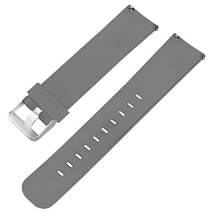 Exelend Smart Watch Strap 19mm Compatible for Any Smart Watch with 19mm Lugs Width Soft Silicone Replacement Adjustable Waterproof Gray