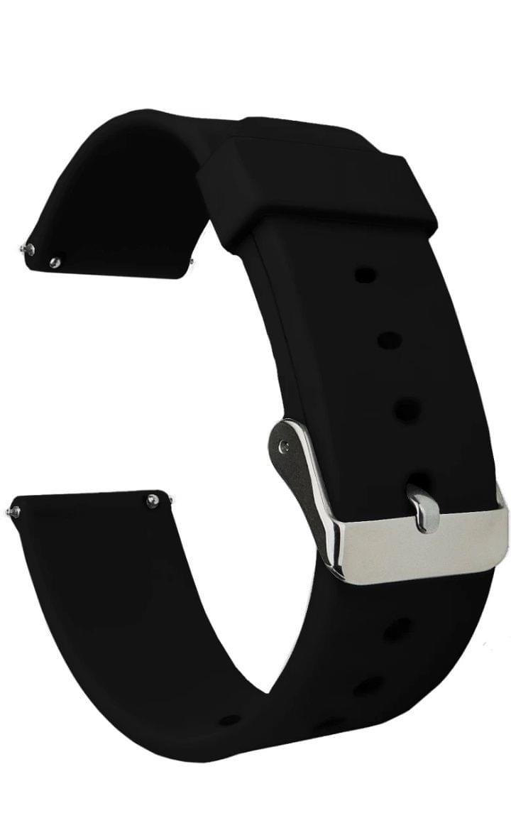 22mm Black Leather Watch Strap - S221241 - Fossil