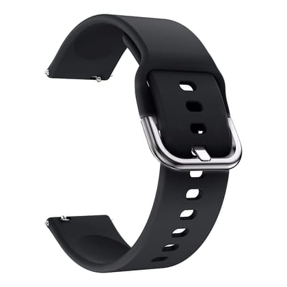 19MM Smart Watch Strap For Compatible With Strap Sillicon Black (Black)