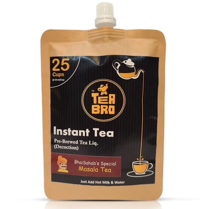 Instant Tea, Masala Tea Decoction | Pre-Brewed Tea Liquid (Concentrate) | Serves 25 Cups | Just Add Hot Milk + Water