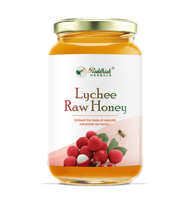 Riddhish HERBALS Organic Pure Lychee Raw Honey | 100% Natural and Organic from Fresh Lychee Flowers | Unprocessed, Unfiltered, Unpasteurized Lychee Honey | 500gm Pack Lychee Honey