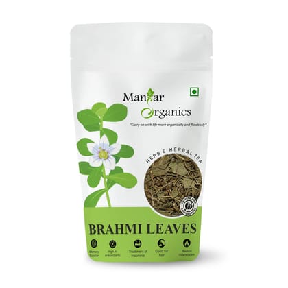 ManHar Organic - Brahmi Leaves 100gm | Bacopa monnieri | Dried Brahmi (Brahmi, 100gm)