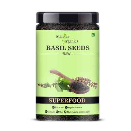 ManHar Organics Raw Basil Seeds 550gm for Weight management