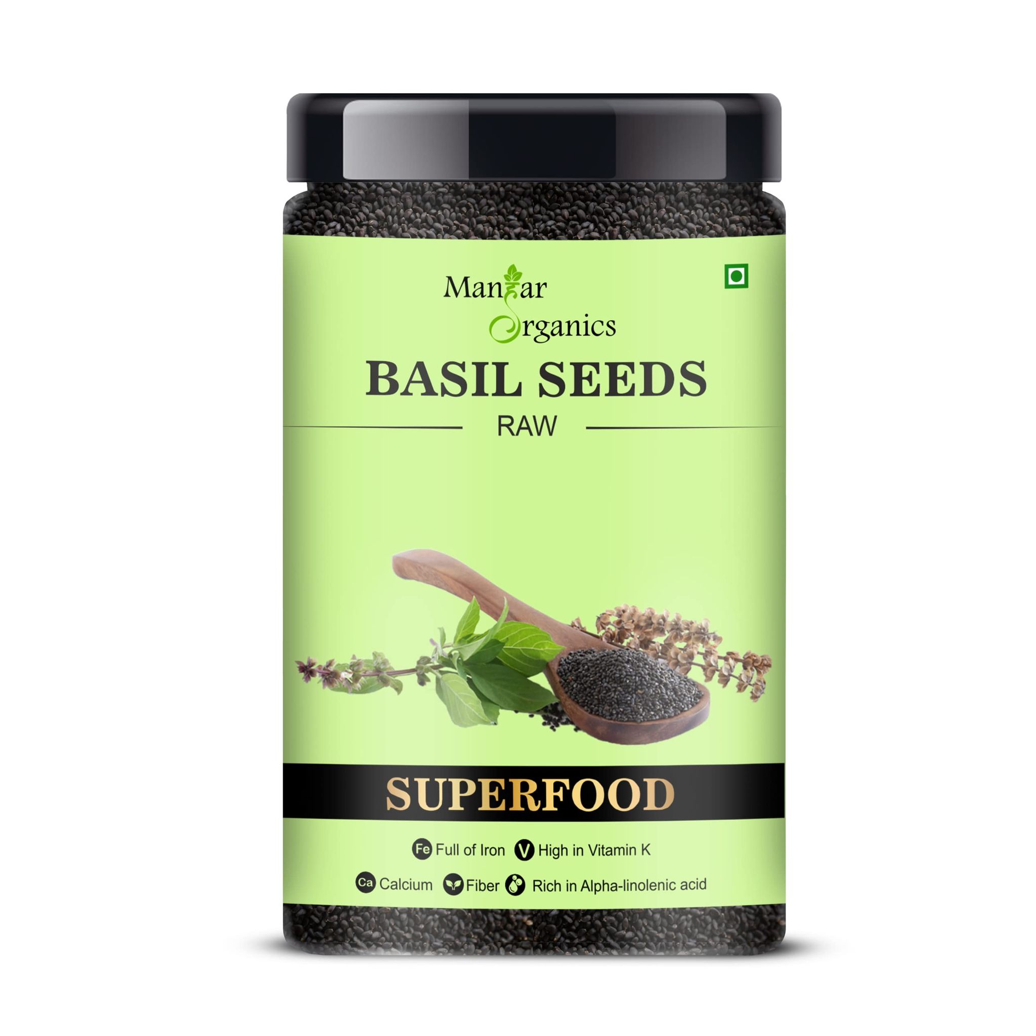 ManHar Organics Raw Basil Seeds 700gm for Weight management ( pack of 2, 550gm + 150gm )