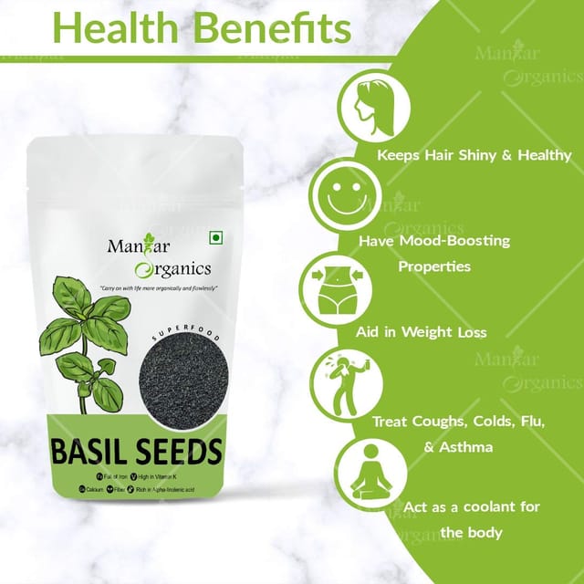 ManHar Organics Basil Seeds 1kg for Weight Management