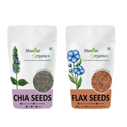 Chia & Flax Seeds for Weight Loss 500gm Combo (Pack of 250gm Each)