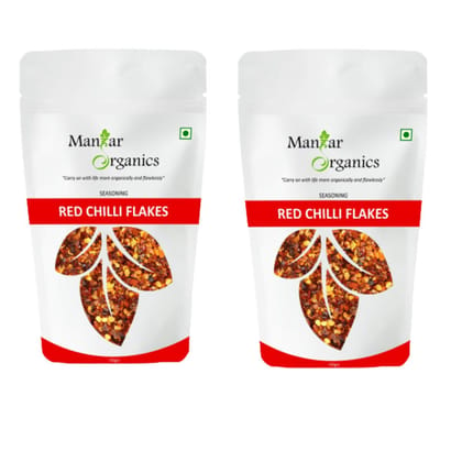 ManHar Organics Red Chilli Flakes Seasoning: 80gm (Chilly Flakes, Combo 200gm)