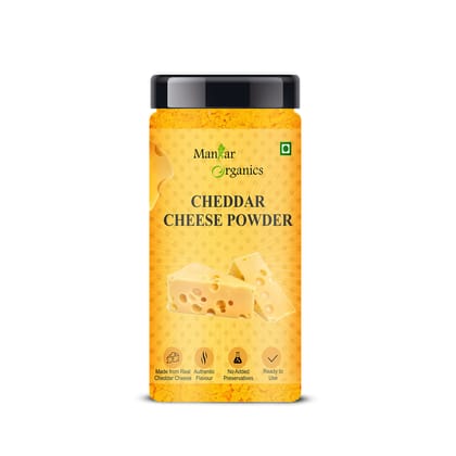 ManHar Organics Cheddar Cheese Powder Jar | Cheese Powder for Popcorn - 125GM (Cheese Powder, 125gm)