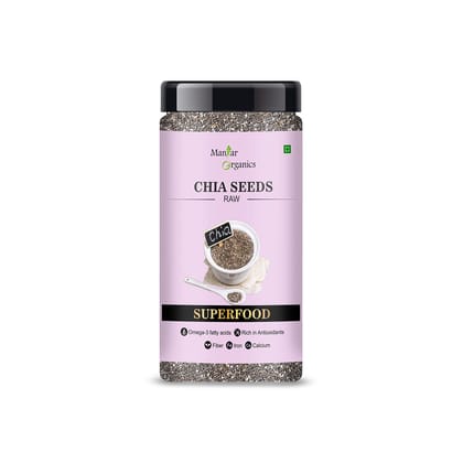 ManHar Organics Raw Chia Seeds 175gm Jar for eating and weight management