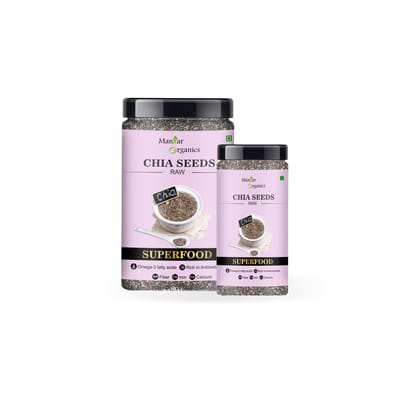 ManHar Organics Premium Raw Chia Seeds 775gm Jar for eating and weight management (pack of 2,600gm +175gm)