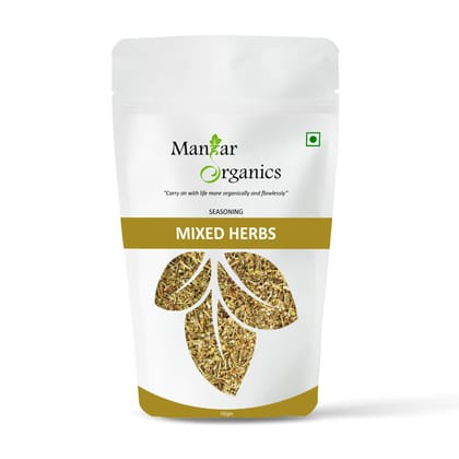 ManHar Organics Dried Mixed Herbs Seasoning: 150gm (Mix of oregano, basil, thyme, rosemary, parsley, chilli flakes, garlic powder) (Mixed herbs, 150gm)