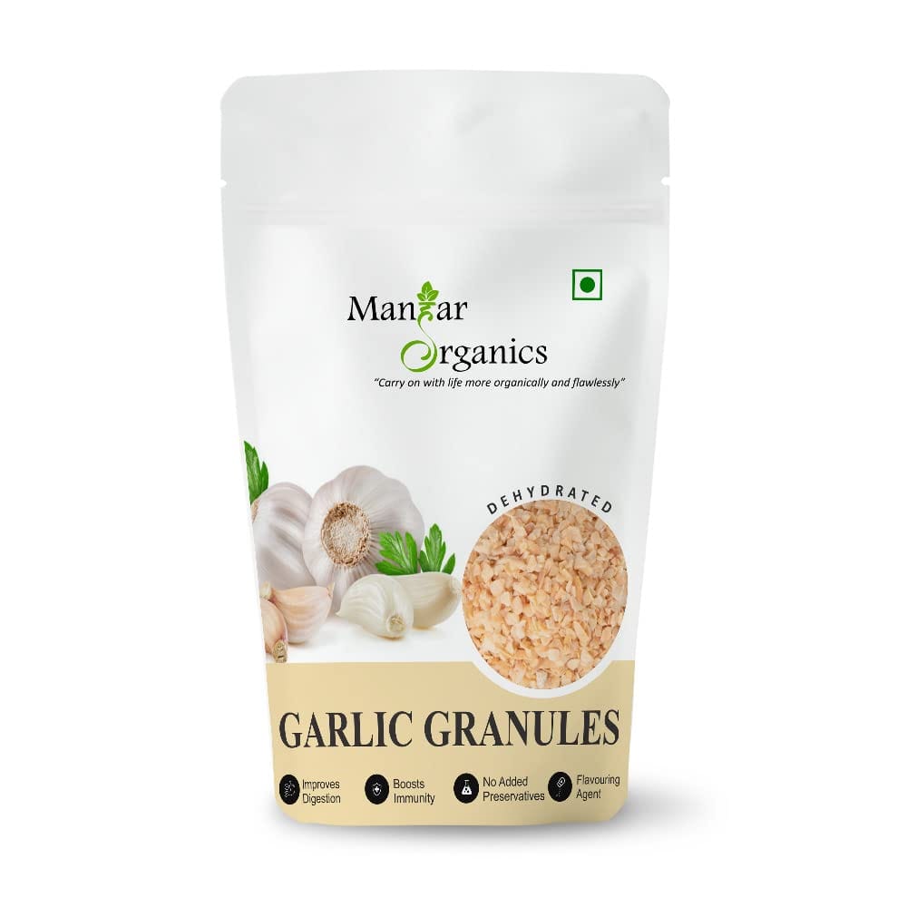 ManHar Organics Dehydrated Garlic (Lahsun) Granules 100gm Pure & Natural |Dehydrated Fresh Garlic |(Dried Garlic Flakes, 100gm)