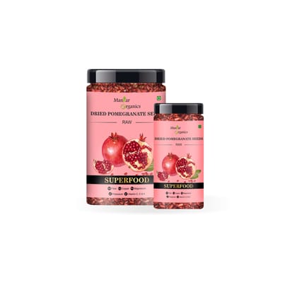 ManHar Organics Dried Pomegranate Seeds 525gm Jar (Anardana/ Anar Beej) for Cooking / Immunity Booster / Beauty (400gm + 125gm)