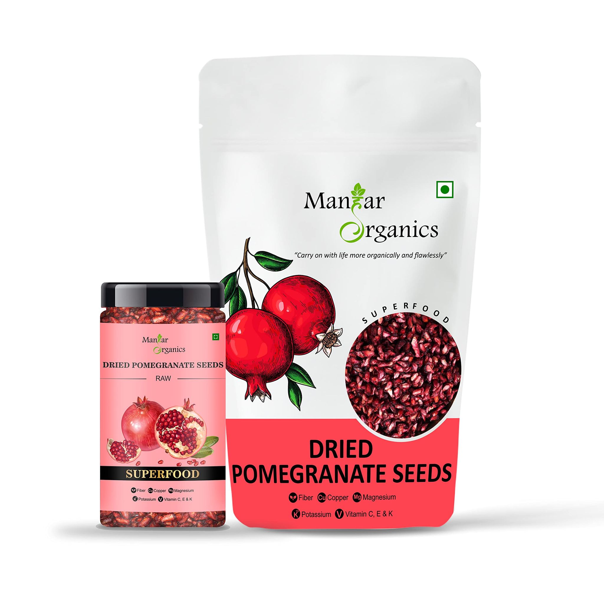 ManHar Organics Dried Pomegranate Seeds 1400gm (Anardana/ Anar Beej) for Cooking / Immunity Booster / Beauty ( pack of 2 ) (Pomegranate seeds, 1400)