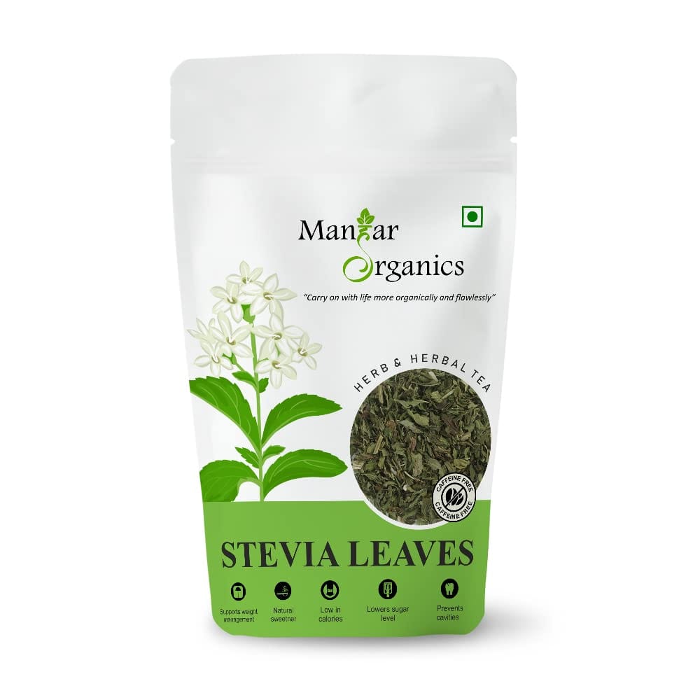 ManHar Organic -Dried Stevia Leaves 100gm (Stevia Leaves, 100gm)