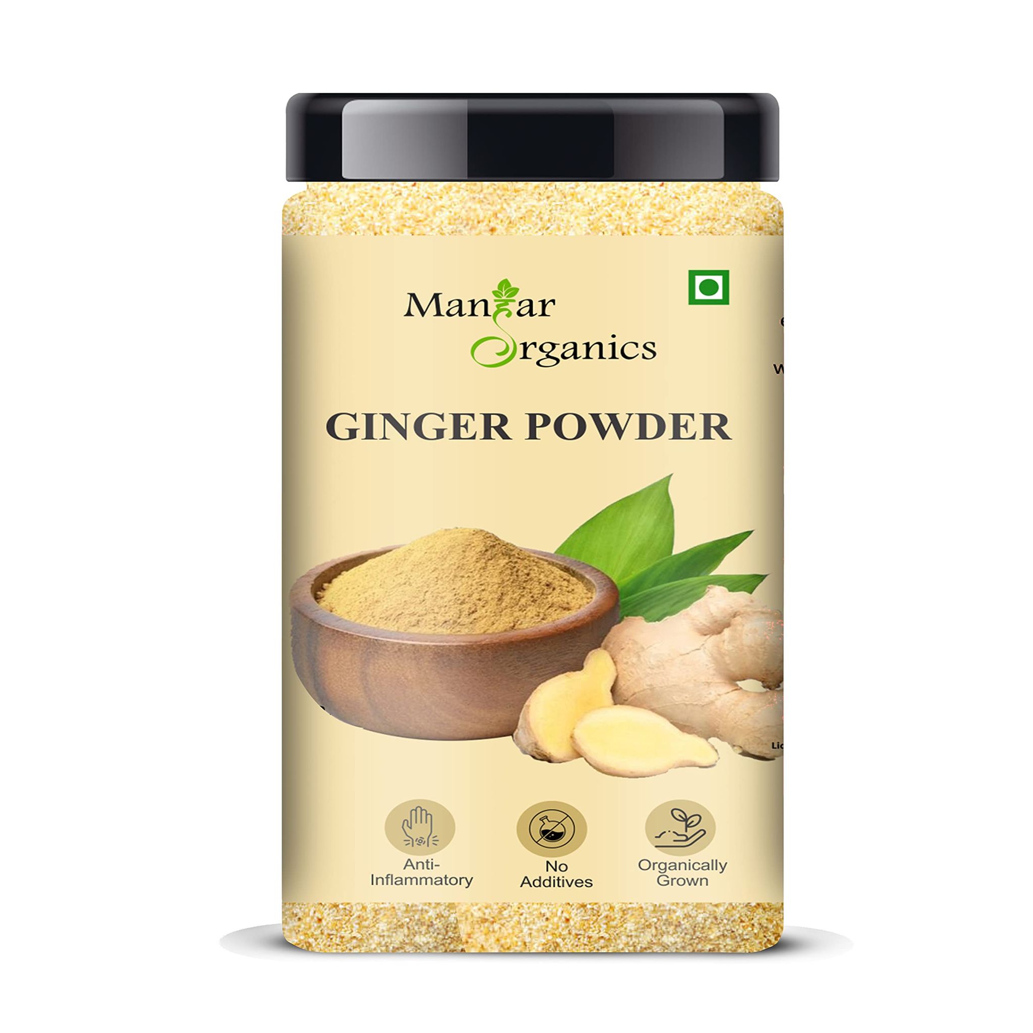 ManHar Organics Ginger Powder Jar 400g | Saunth Powder | Dry Ginger Powder | High Gingerol Content | Fresh Dry Ginger Powder for Weight Loss (Ginger Powder, 400gm)