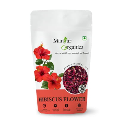 ManHar Organic Dried Hibiscus Tea Leaves 100gm || Protects with antioxidants || (Hibiscus, 100gm)