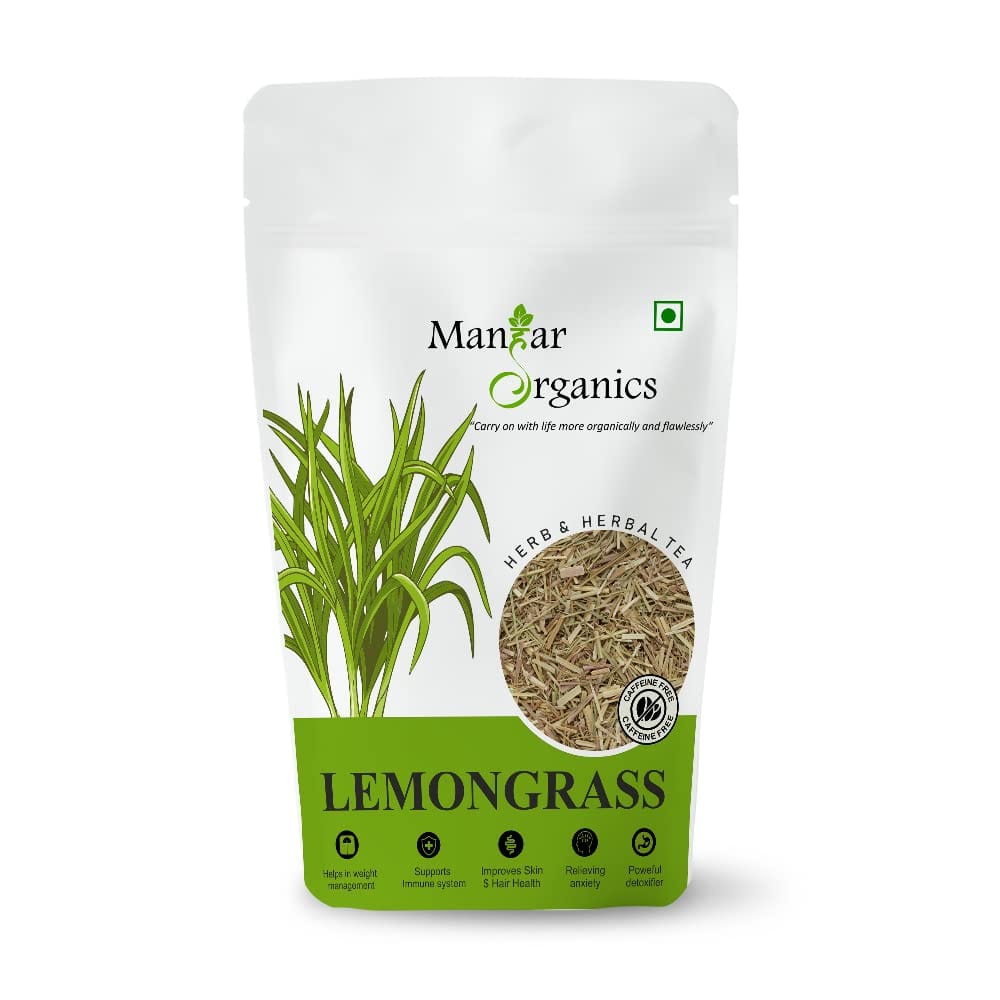 ManHar Organics Lemongrass Herbal Tea Leaves 100gm || Immunity Booster & Weight Management || (Lemongrass, 100gm)