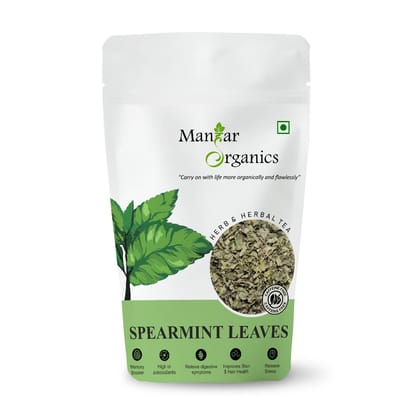 ManHar Organic Spearmint 100gm Herbal Tea Leaves for PCOD & PCOS || Caffeine free|| (Spearmint, 100gm)