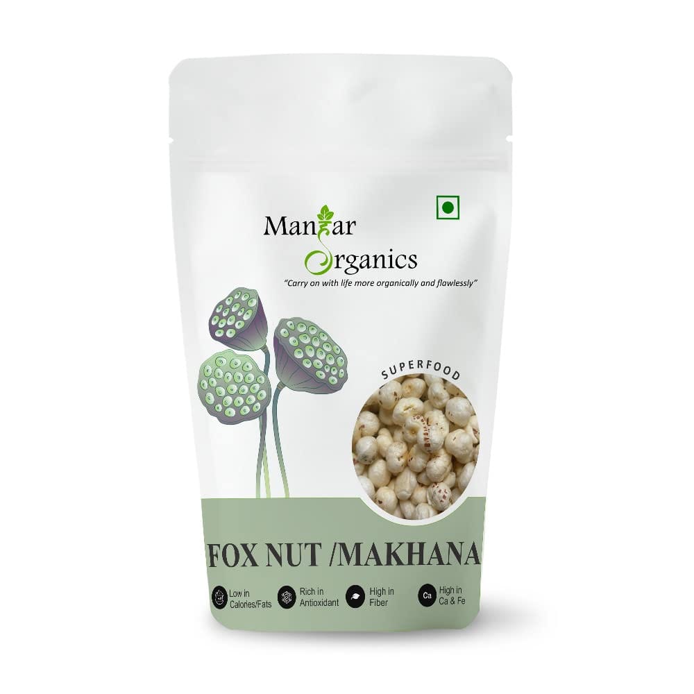 ManHar Organics Makhana / Lotus Seeds 100gm / Fox Nuts Phool Makhana | Gorgon Nut Puffed Kernels (100gm)