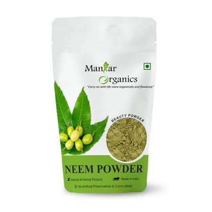 ManHar Organics Natural Neem Leaves Powder for Skin, Hair, Face, 500gm (Neem Powder, 500gm)