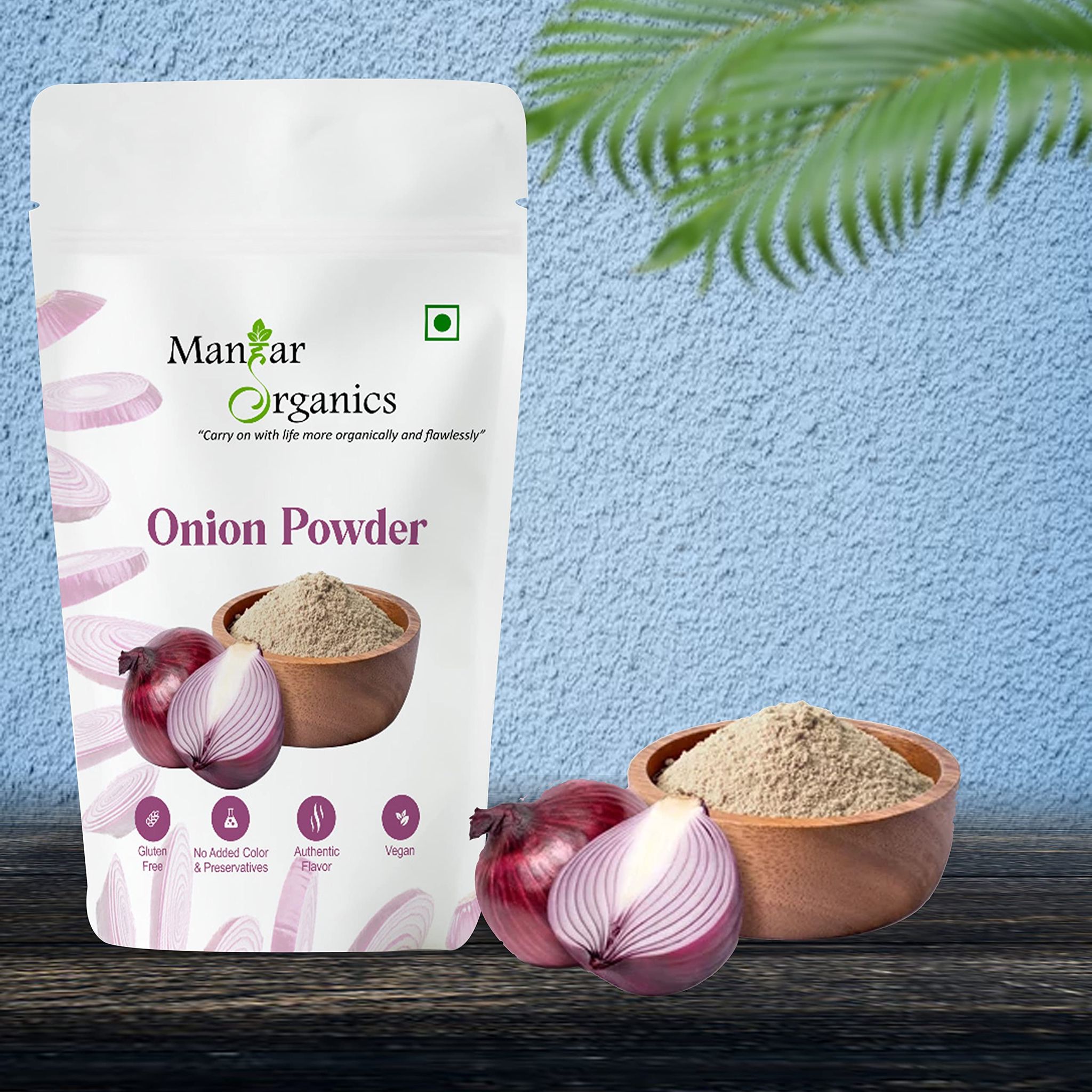 ManHar Organics Onion Powder 100GM | Fresh and Natural Herbs and Seasonings | Grocery - Masala - Spices | Sauces - Soups - Salad Dressings | (Onion Powder, 100gm)