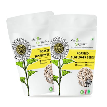 ManHar Organics Roasted Sunflower Seeds 2kg for Eating -AAA Grade |Protein and Fiber Rich Superfood| (Pack of 2, 1kg each)