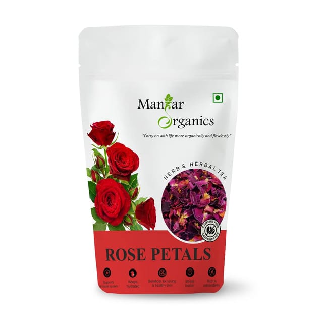 Rose Petals Organic Herbal Tea | Loose | Floral | Elegant | Caffeine free