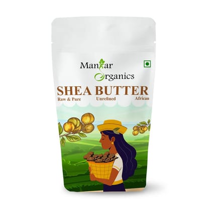 ManHar Organics African Raw Shea Butter 100gm Unrefined Organic for Stretch Marks, Face Moisturiser, Hair Lotion, Lip Balms (Shea Butter, 100gm)