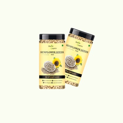 ManHar Organics Sunflower Seeds 300gm Jar For Eating - AAA Grade |Protein and Fiber Rich Superfood| (Pack of 2) (Sunflower)