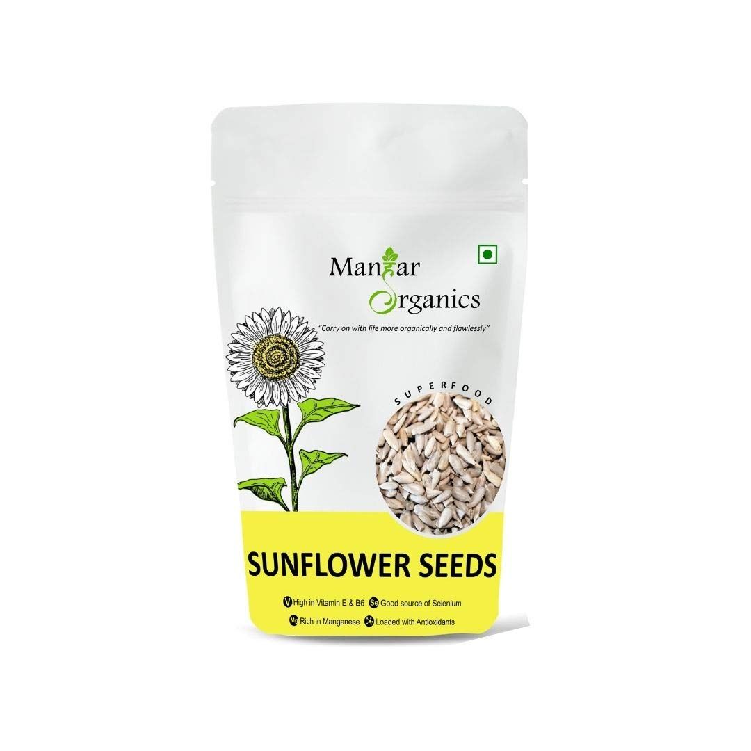 ManHar Organics Raw Sunflower Seeds 1kg for eating - AAA Grade |Protein and Fiber Rich Superfood|