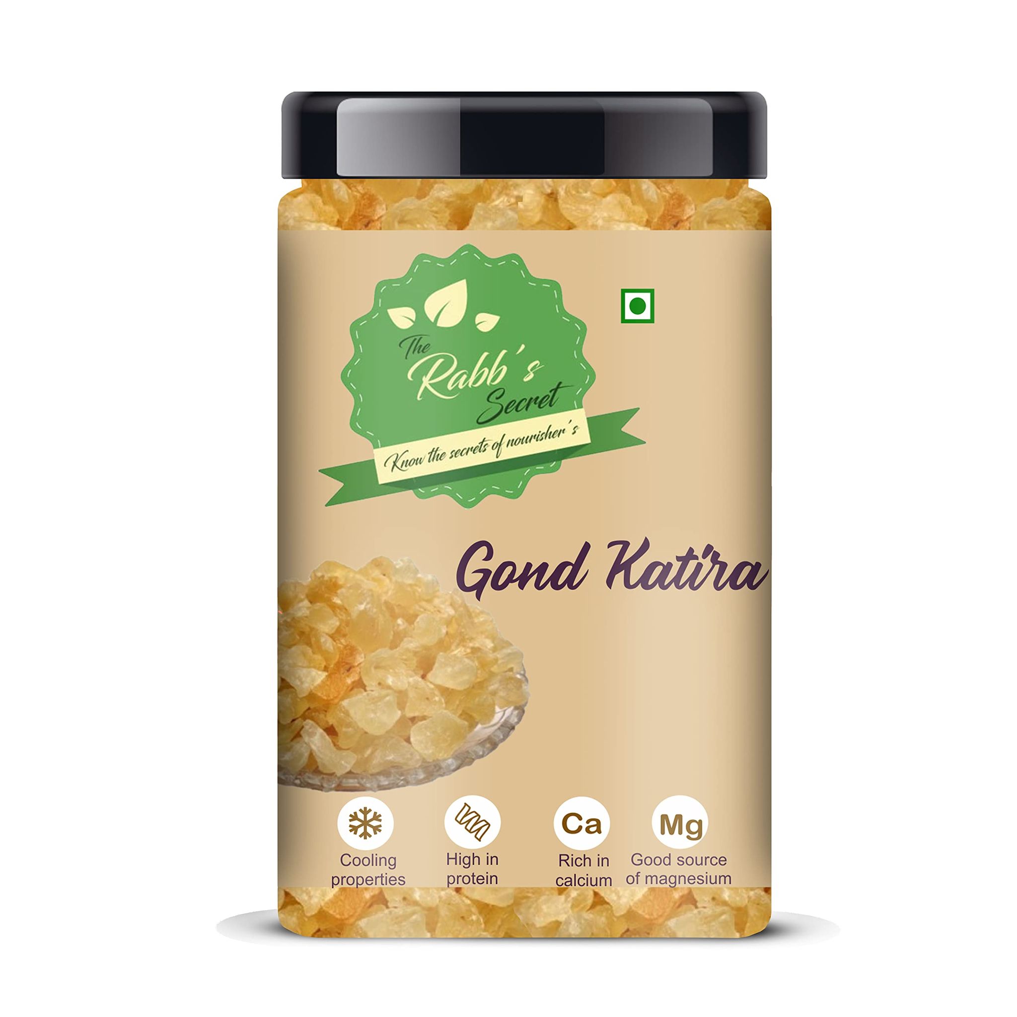 The Rabb's Secret Gond Katira Pure Organic Jar 500gm| Tragacanth Gum| Edible Gum (Gond Katira, 500gm)