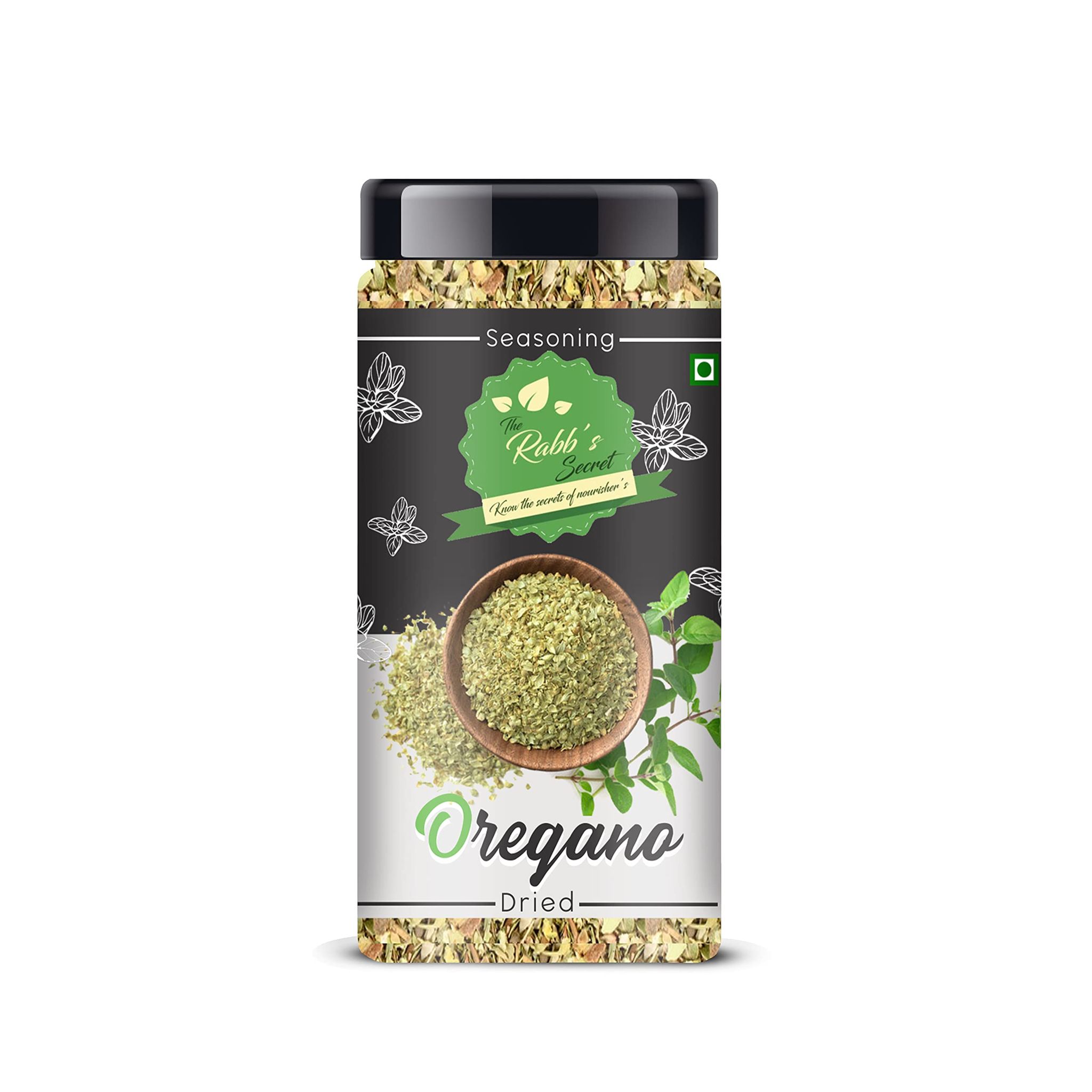 The Rabb's Secret Oregano Flakes for seasoning Jar: 80gm (Oregano, 80gm)