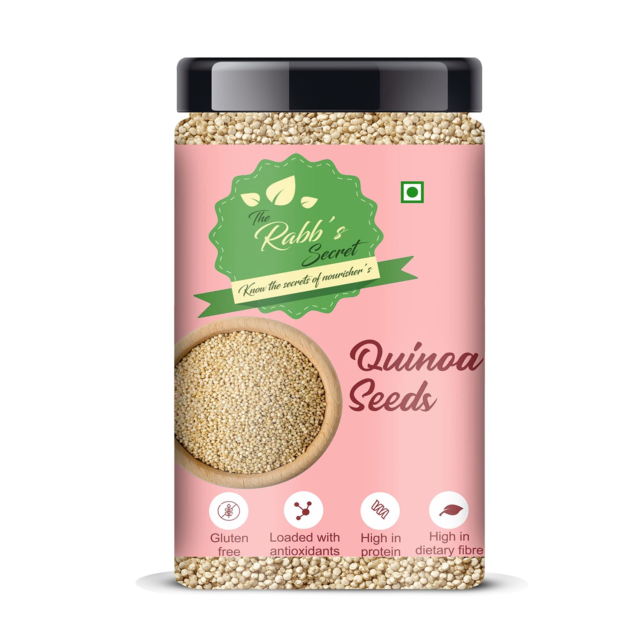 The Rabb's Secret Gluten Free Quinoa Seeds Jar 600gm for Weight Management (Quinoa Seeds, 600gm)