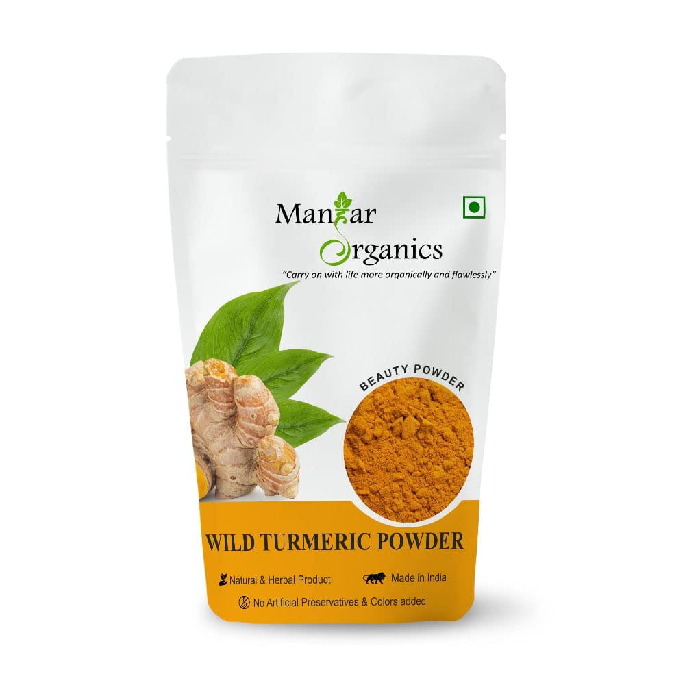 ManHar Organics Kasturi Haldi Powder/Wild Turmeric Powder 100gm for glowing skin, fair complexion, tan removal