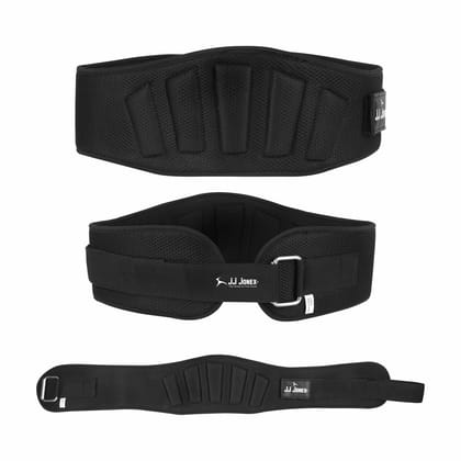 JJ JONEX Unisex Weightlifting Gym Belt for Fitness Workout SOFT Air Mesh | Stabilized Support |Lightweight Design ( BLACK) (MYC)