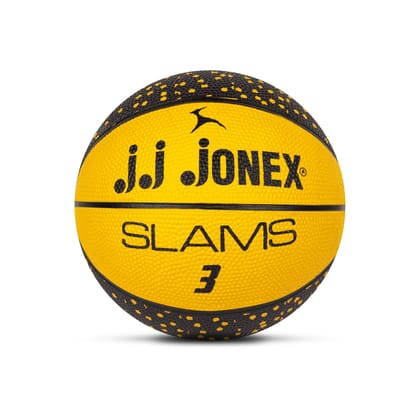 JJ JONEX Kids Basketball Slamz for Indoor-Outdoor Size 3  Yellow (MYC)