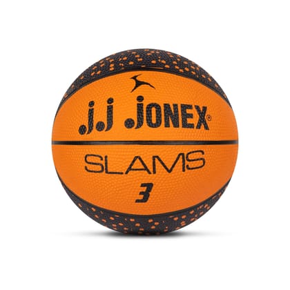 JJ JONEX Kids Basketball Slamz for Indoor-Outdoor Size 3  Orange (MYC)