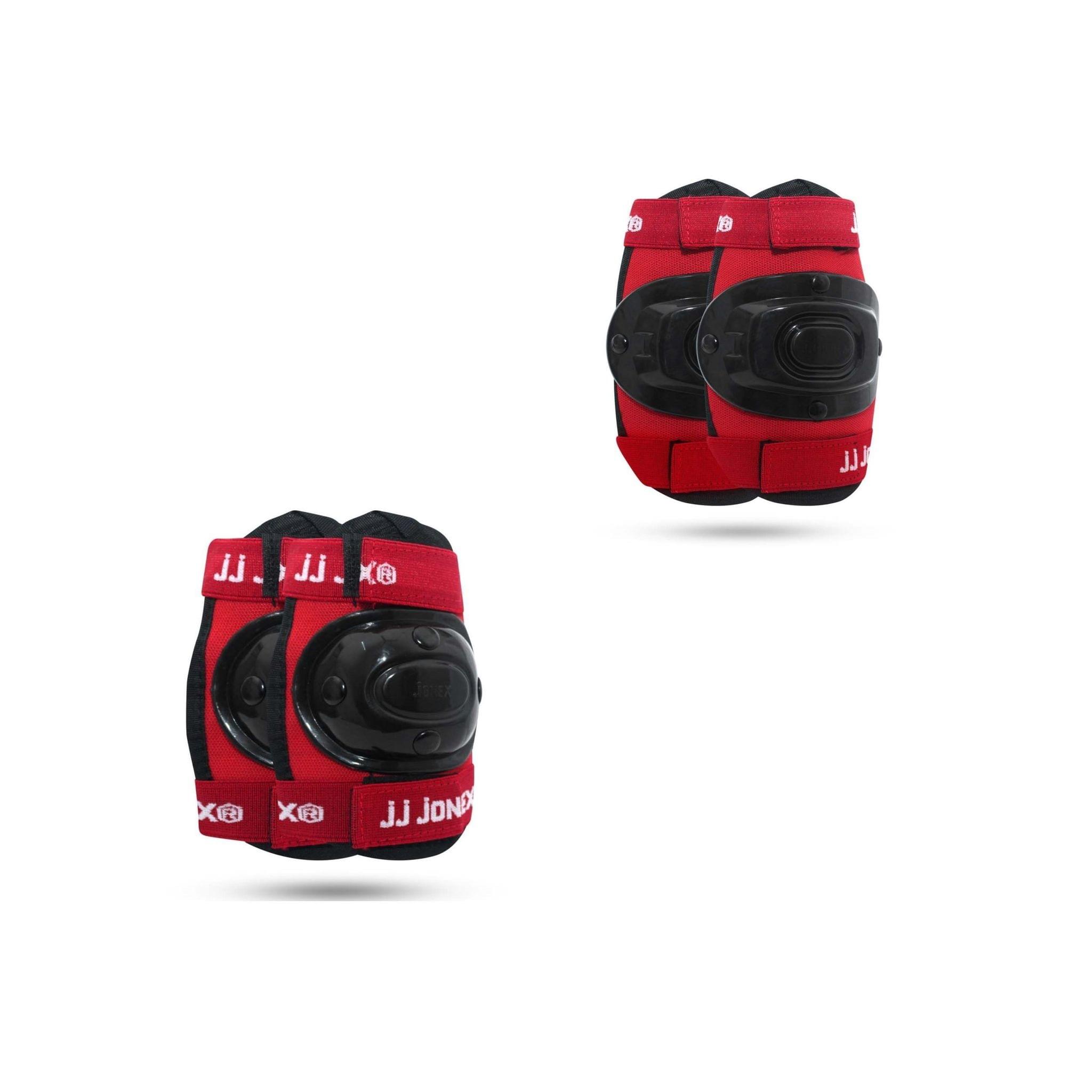 JJ JONEX Protective Set of 2 in 1 Skating and Cycling Skating Guard (Size Free) ( Red ) (MYC)