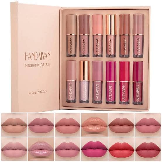 12 Colors Handaiyan Velvet Matte Liquid Lipstick Set