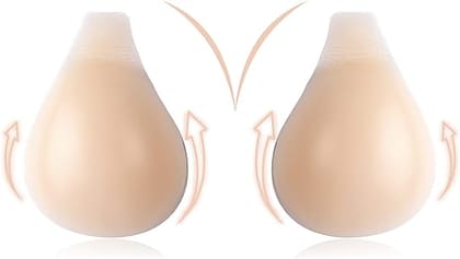 -Women's Silicone Non-Padded Wire Free Stick On Bra