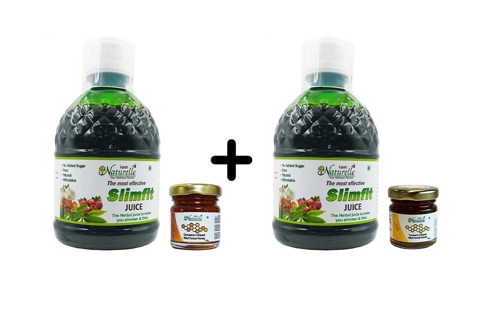 Farm Naturelle-Slim Honey (Forest Honey with Herbs for Quick Fat Reduction) 1+1 Free-2x400ml+ 2x55g Herbs Infused Forest Honey