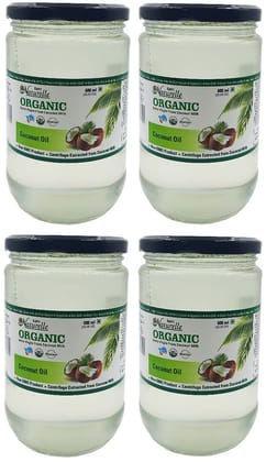 Farm Naturelle -100 % Pure Organic Extra-Virgin Cold Pressed Coconut Oil (600mlx4)